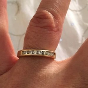 14K Gold Diamond Unisex Wedding Band Size 7/12